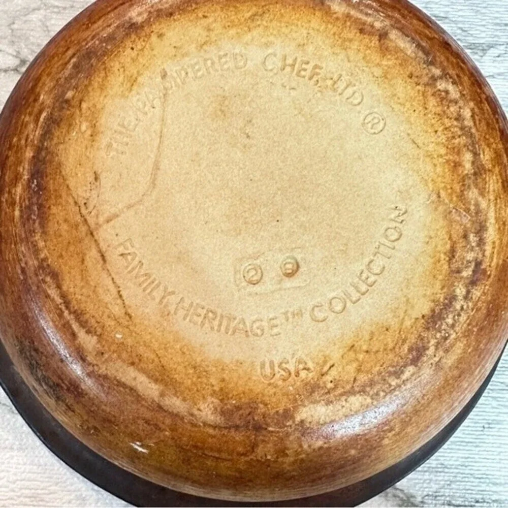 Pampered Chef Stoneware Bowl Vtg Family Heritage Collection Farmhouse Country
